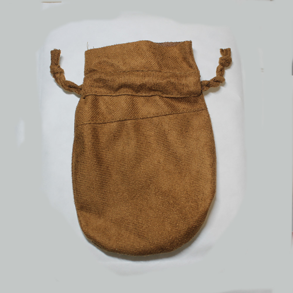 Bags:  Faux Suade Pouch Brown 