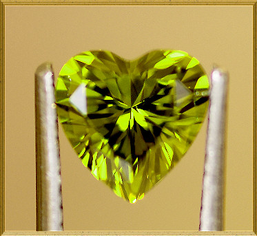 Heart: Green Peridot Cubic Zirconia