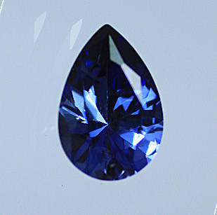 Lab Blue Sapphire:  Medium Blue Pear Lab Blue Sapphire