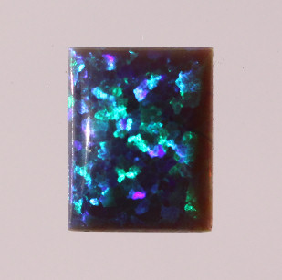 Lab Created Opal:  Emerald Cabochon Dark Blue (k-14) Lab Created Opal