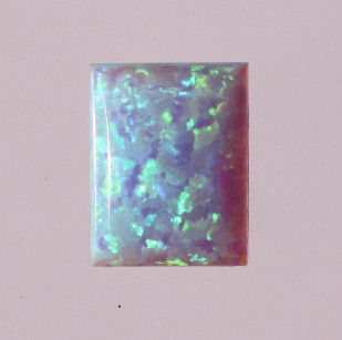Lab Created Opal:  Emerald Cabochon Light Blue (k-6) Lab Created Opal