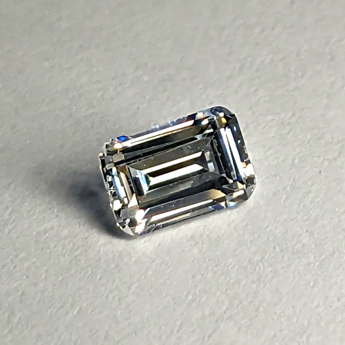 Cubic Zirconia, Emerald, White, 6x4mm (0.55ct)