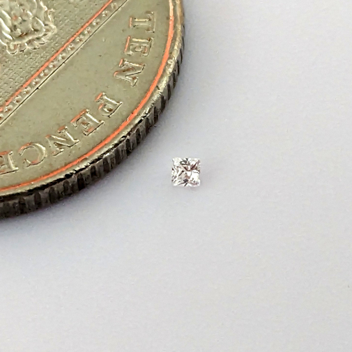 6A, Cubic Zirconia, Princess Plus, White, 1.5mm (0.02ct)