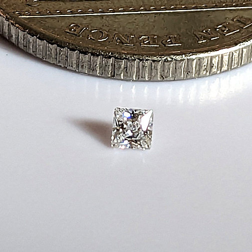 6A, Cubic Zirconia, Princess Plus, White, 2.5mm (0.1ct)