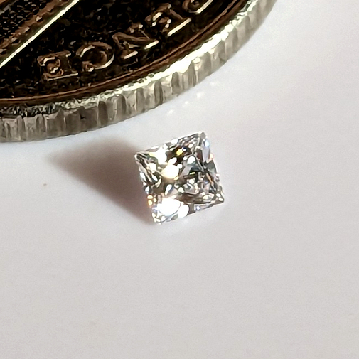 6A, Cubic Zirconia, 6A Quality, Princess, White, 3mm (0.18ct)
