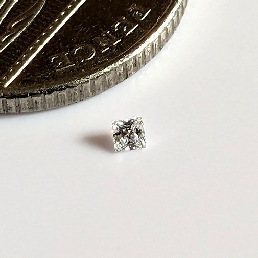 6A, Cubic Zirconia, Princess Plus, White, 2mm (0.06ct)