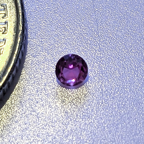 Lab Created Ruby, Pink, Round Brilliant, 3mm (0.097ct)