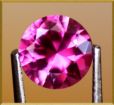 Lab Created Ruby, Pink, Round Brilliant, 7mm (1.24ct)