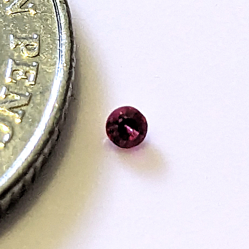 Lab Created Ruby, Dark Red Pink, Round Brilliant, 2mm (0.036ct)