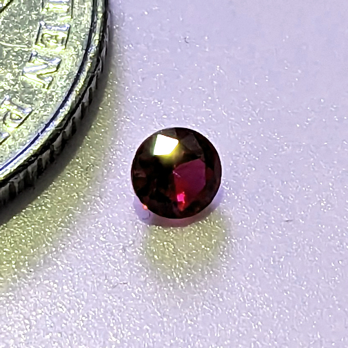 Lab Created Ruby, Dark Red Pink, Round Brilliant, 4mm (0.23ct)