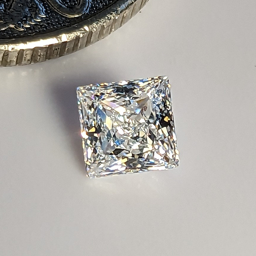 6A, Cubic Zirconia, Princess, White, 5mm (0.63ct)