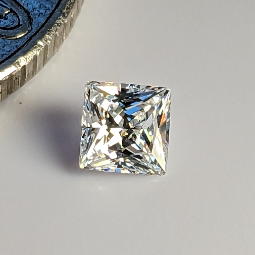 6A, Cubic Zirconia, 6A Quality, Princess, White, 4mm (0.3ct)