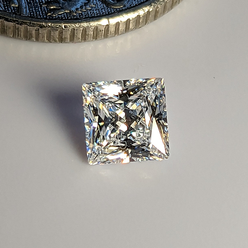 6A, Cubic Zirconia, 6A Quality, Princess, White, 5.5mm (1ct)