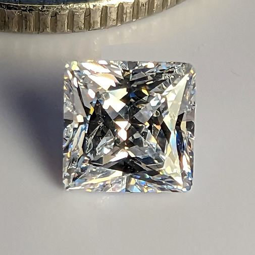 6A, Cubic Zirconia, 6A Quality, Princess, White, 6mm (1.24ct)