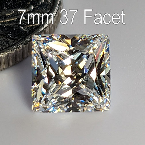 6A, Cubic Zirconia, 6A Quality, Princess, Warm H-J, 7mm (1.6ct)