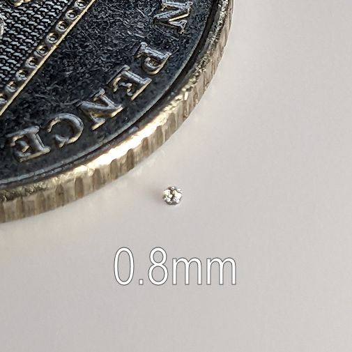 6A, Cubic Zirconia, 6A Quality, Round Brilliant 8 Hearts & Arrows, White, 0.8mm (0.0025ct)