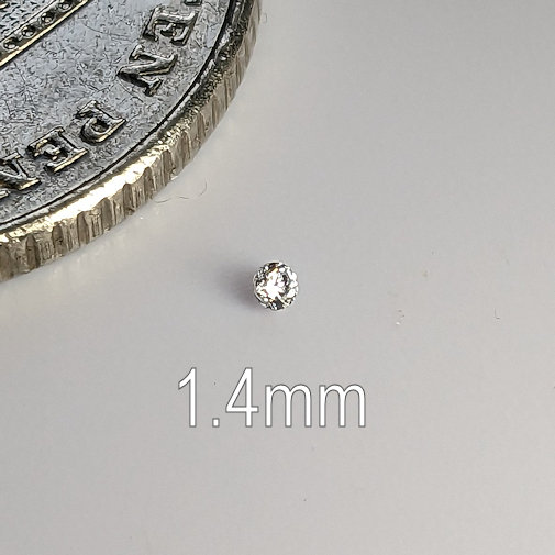 6A, Cubic Zirconia, 6A Quality, Round Brilliant 8 Hearts & Arrows, White, 1.4mm (0.01ct)