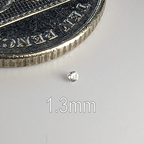 6A, Cubic Zirconia, 6A Quality, Round Brilliant 8 Hearts & Arrows, White, 1.3mm (0.008ct)