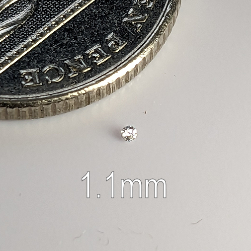6A, Cubic Zirconia, 6A Quality, Round Brilliant 8 Hearts & Arrows, White, 1.1mm (0.005ct)