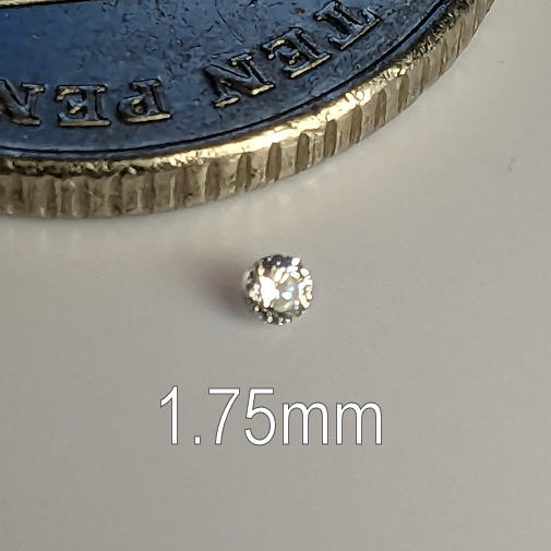 6A, Cubic Zirconia, 6A Quality, Round Brilliant 8 Hearts & Arrows, White, 1.75mm (0.02ct)