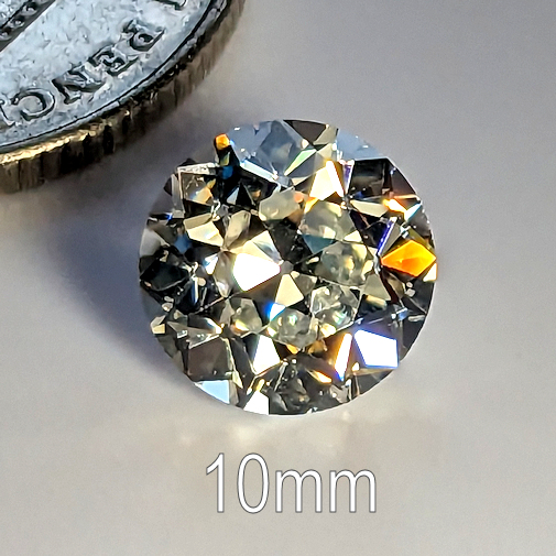 6A, Cubic Zirconia, Old European Cut, Warm, 10mm (3.8ct)