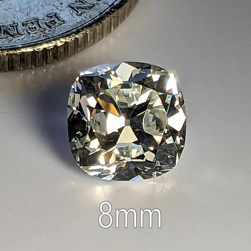 6A, Cubic Zirconia, Old Mine Cut, Warm, 8mm(2ct)