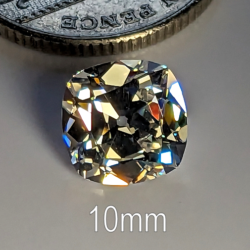 6A, Cubic Zirconia, Old Mine Cut, Warm, 10mm (4ct)