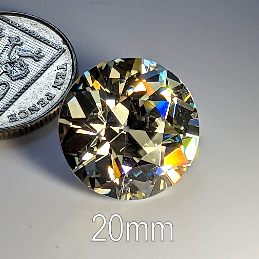 6A, Cubic Zirconia, Old European Cut, Warm, 20mm (28.8ct)