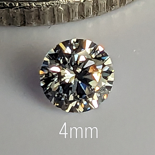 6A, Cubic Zirconia, 6A Quality, Round Brilliant 8 Hearts & Arrows, White, 4mm (0.23ct)