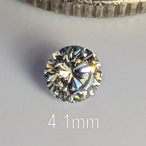 6A, Cubic Zirconia, 6A Quality, Round Brilliant 8 Hearts & Arrows, White, 4.1mm (0.25ct)