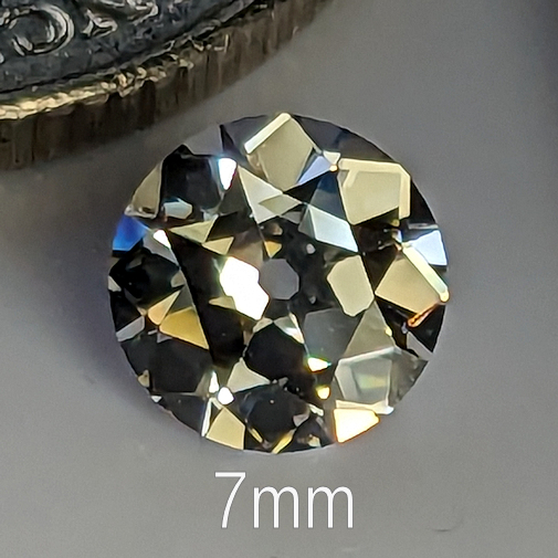 6A, Cubic Zirconia, Old European Cut, White, 7mm (1.24ct)
