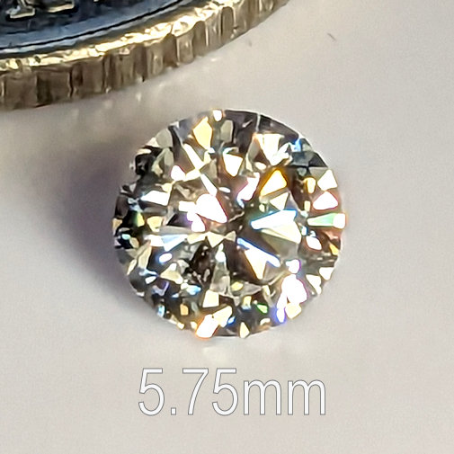 Cubic Zirconia, Round Brilliant, White, 5.75mm (0.72ct)