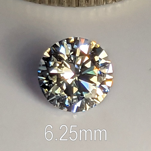 6A, Cubic Zirconia, Round Brilliant 8 Hearts & Arrows, White, 6.25mm (0.91ct)