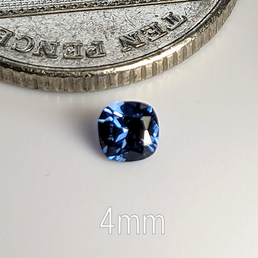 Lab Created Sapphire, Lab Blue Sapphire, Medium Blue, Cushion, 4mm (0.25ct)