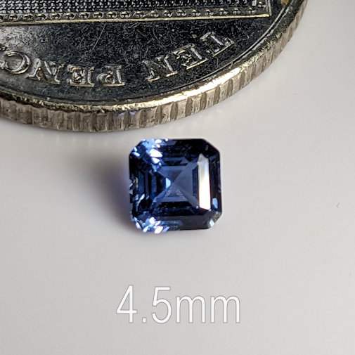 Lab Created Sapphire, Lab Blue Sapphire, Medium Blue, Asscher, 4.5mm (0.48ct)