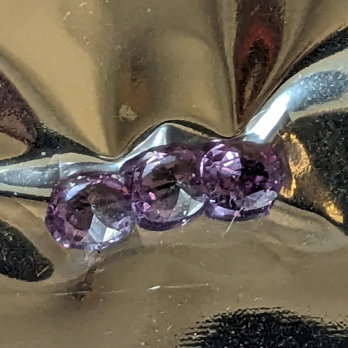 Lab Created Sapphire, Sales & Unique, Purple Lab Sapphire, 6x4mm (0.39ct) 3 Stones