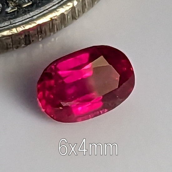 Flawed Lab Ruby, Flawed lab Ruby, Oval, Roughly 6x4mm (0.39ct)