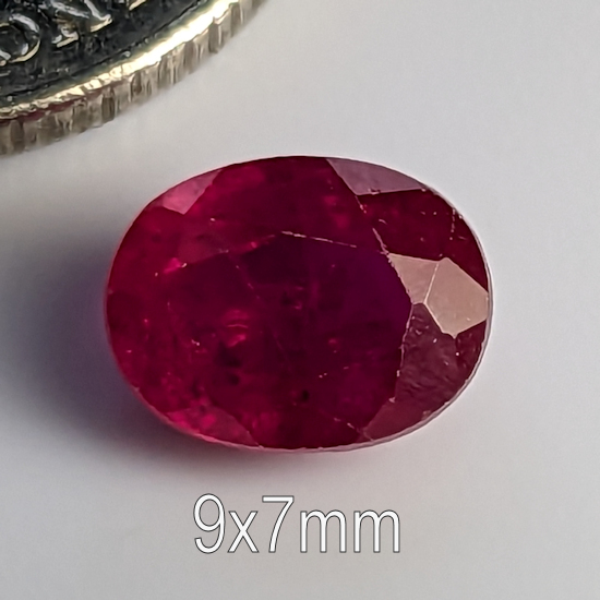 Flawed Lab Ruby, Flawed lab Ruby, Oval, 9x7mm (1.8ct)