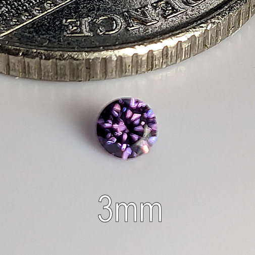 5A, Cubic Zirconia, AAAAA Quality, Round Brilliant, Amethyst, 3mm (0.097ct)