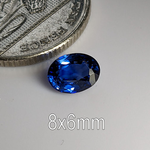 Lab Created Sapphire, Lab Diff. Sapphire, Oval, 8x6mm (1.2ct)