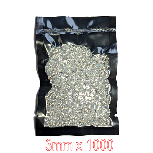 Cubic Zirconia, Wholesale Lots, AAAAARound Brilliant, White,  3mm (1000pcs)