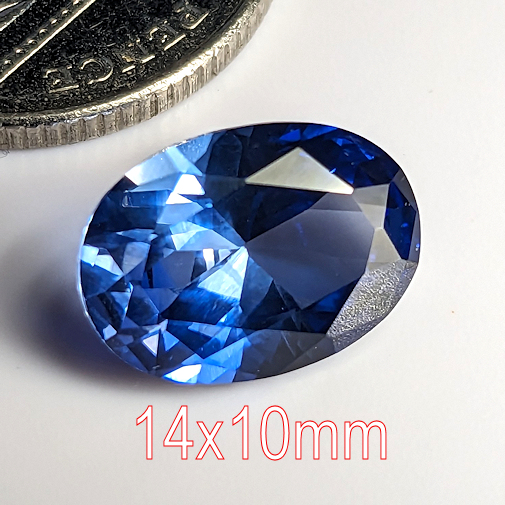 Lab Created Diffusion Blue Sapphire Oval Cut 14x10mm (5.7ct)
