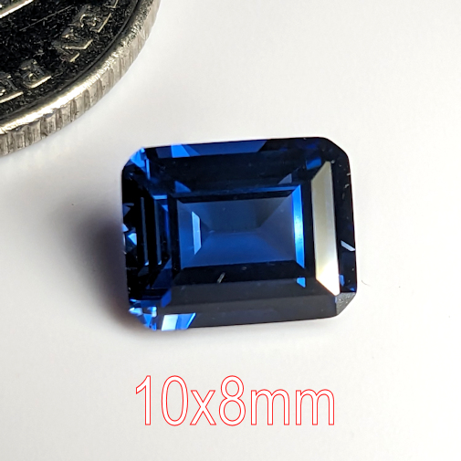 Lab Diff. Sapphire, Emerald, 10x8mm((3.13ct)