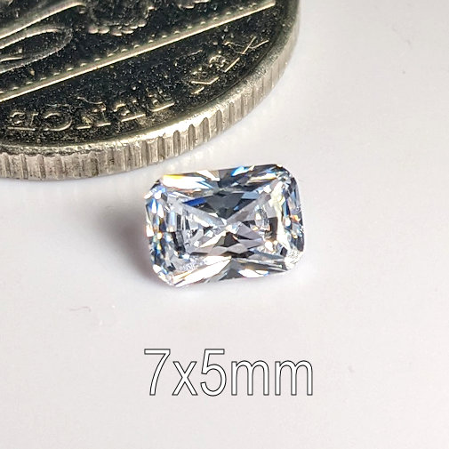 6A, Cubic Zirconia, Original Radiant, White, 7x5mm (1ct)