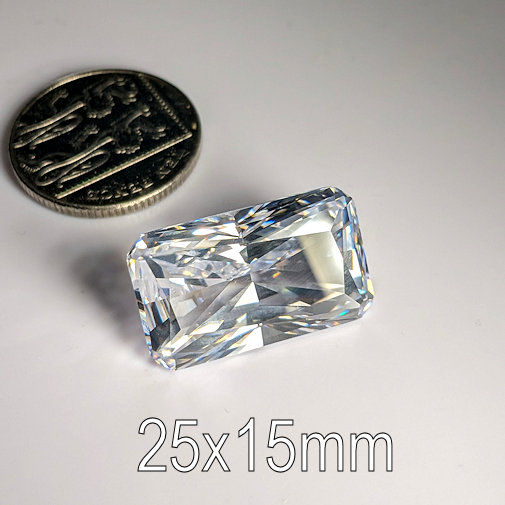 6A, Cubic Zirconia, Original Radiant, White, 25x15mm (32.5ct)
