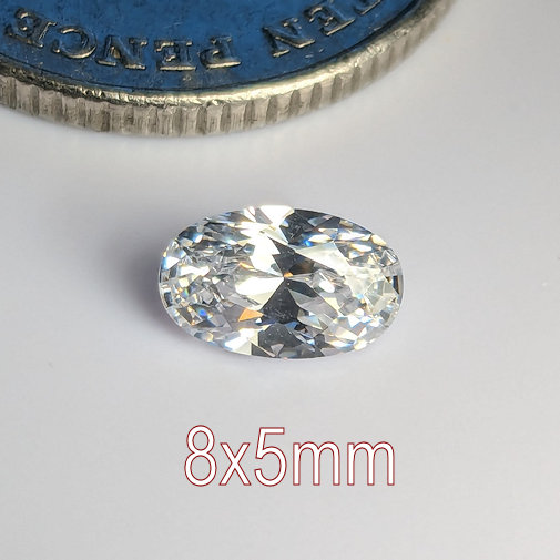 Cubic Zirconia, Oval, Warm (H-J), 8x5mm (0.81ct)