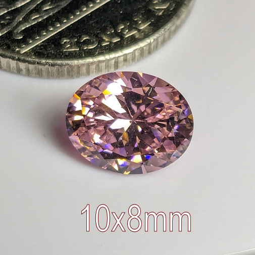 6A, Cubic Zirconia, Oval, Pink, 10x8mm (2.65ct)