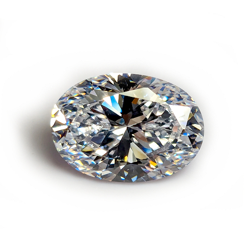 6A, Cubic Zirconia, Oval, White, 10x8.5mm (3ct)