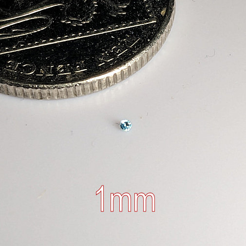 Cubic Zirconia, Round Brilliant, Blue Topaz, 1mm (0.004ct)
