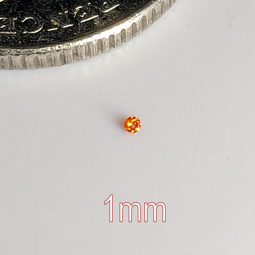 Cubic Zirconia, Round Brilliant, Padparadscha, 1mm (0.004ct)